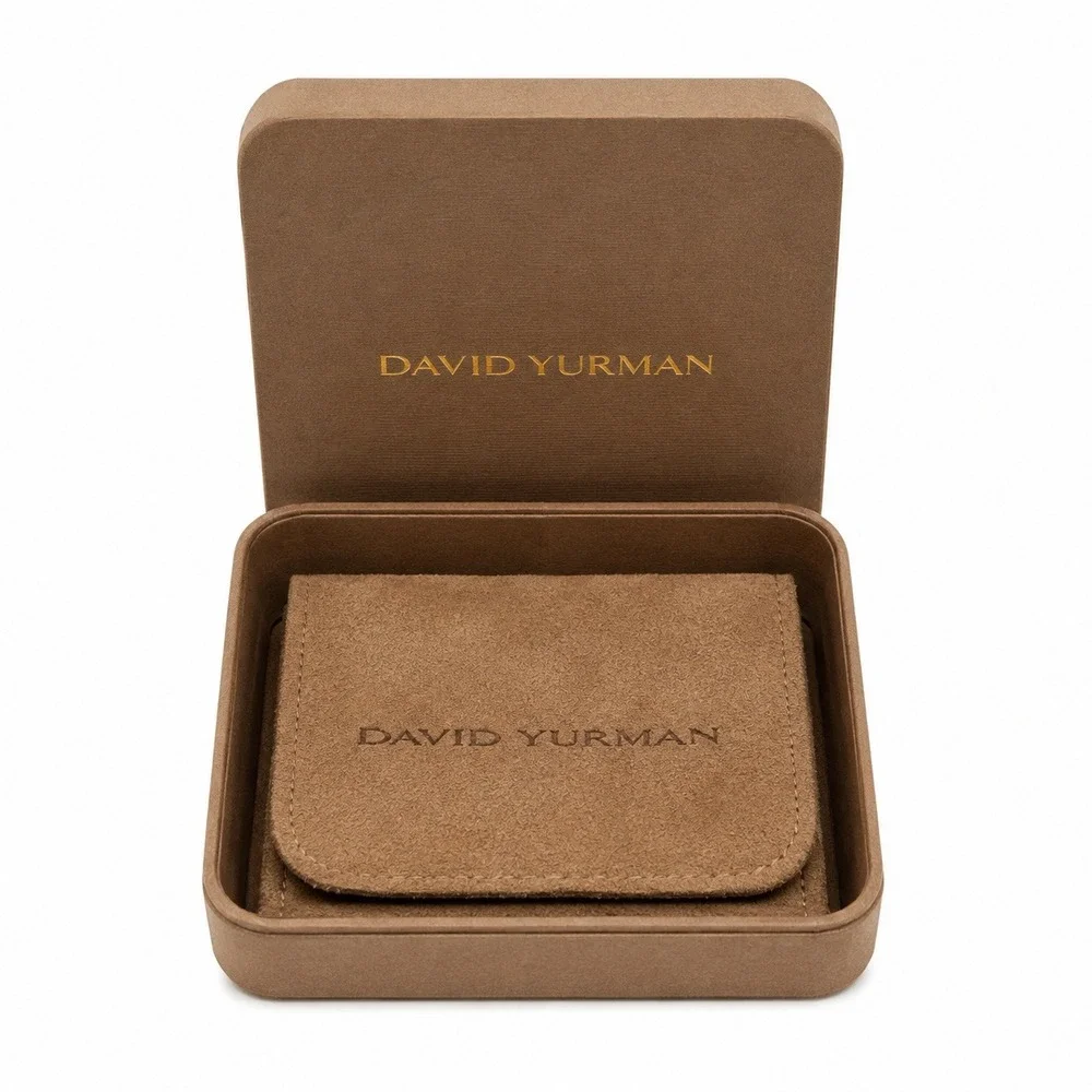 David Yurman Jewelry Box Brown Pouch Set Square Logo Storage Accessory EMPTY